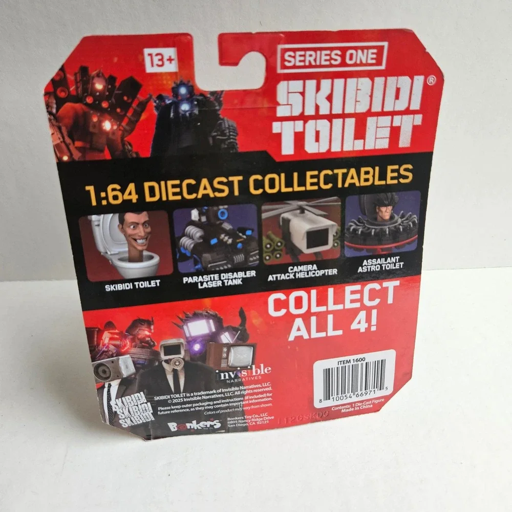 Skibidi Toilet Series One Parasite Disabler Laser Tank 1:64 Diecast Figure 1600